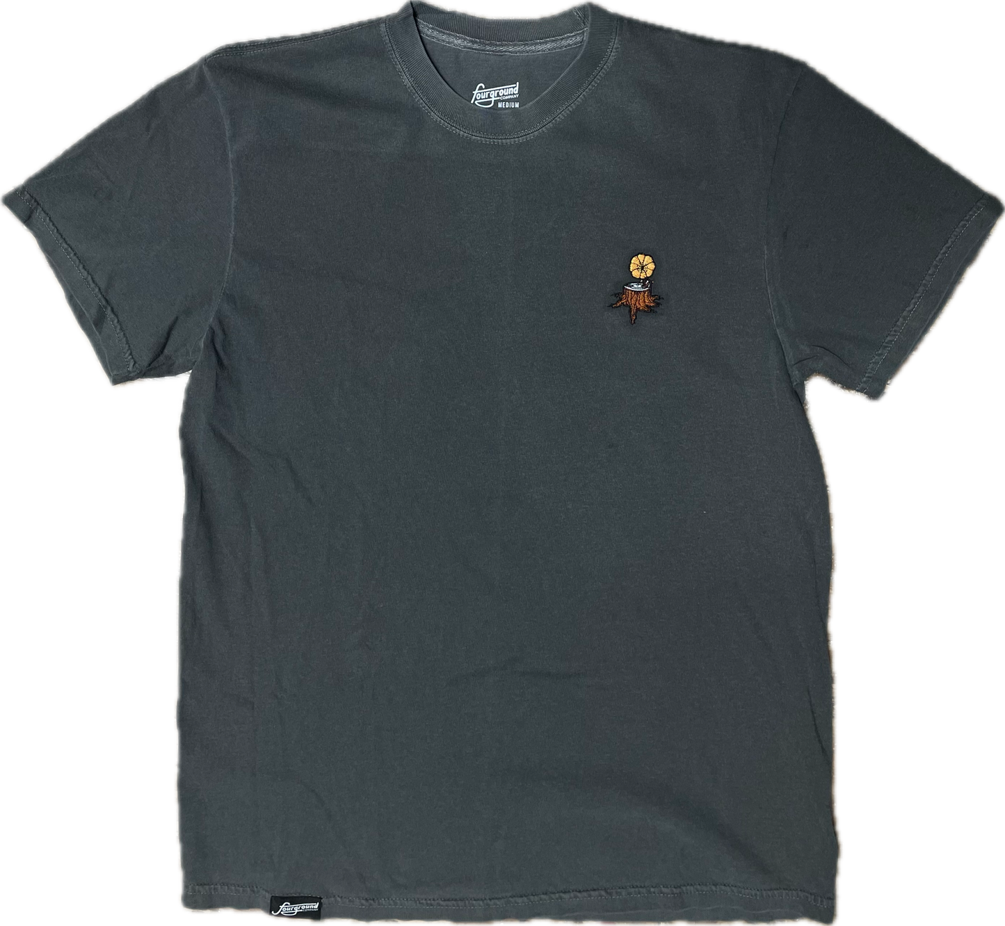 Tree Trunk Phonograph Embroidered T-Shirt