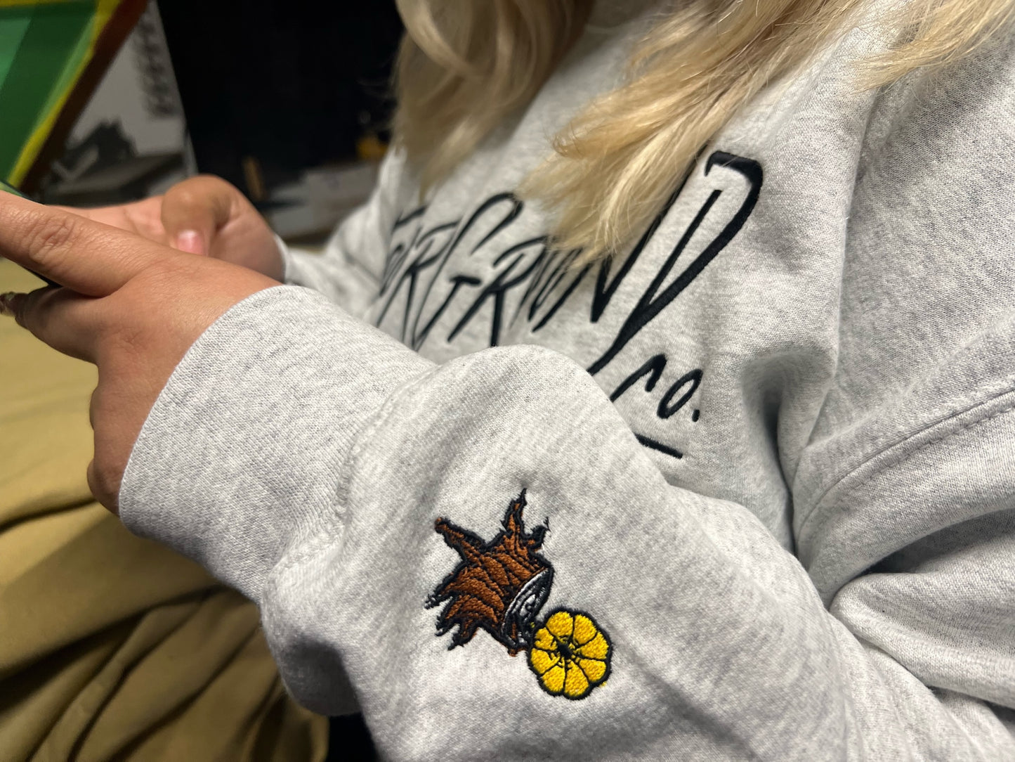 FourGround Co Scribed Font Crew Neck Sweater